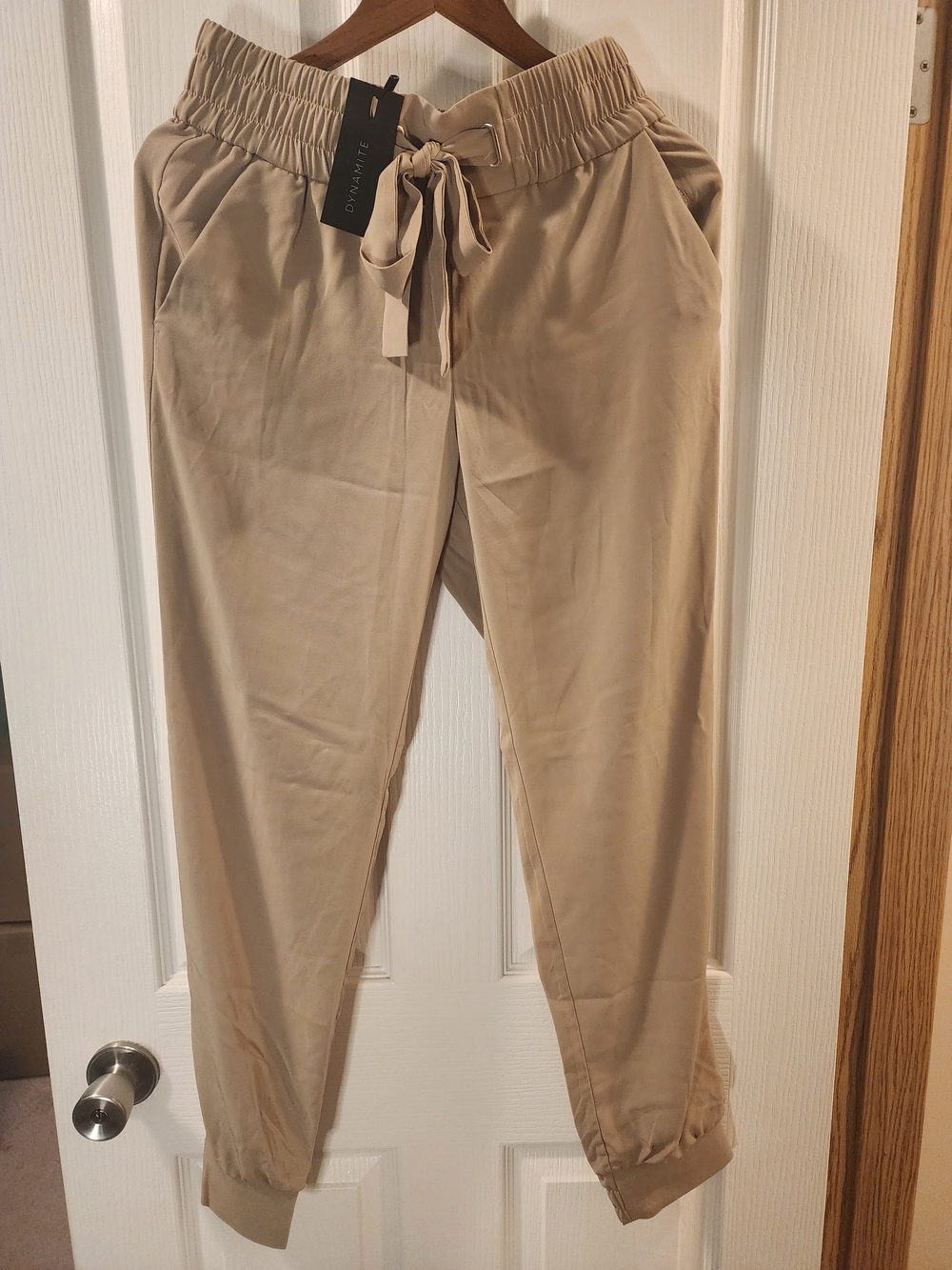 Dynamite Beige Drawstring Women’s Long Sasha Pants